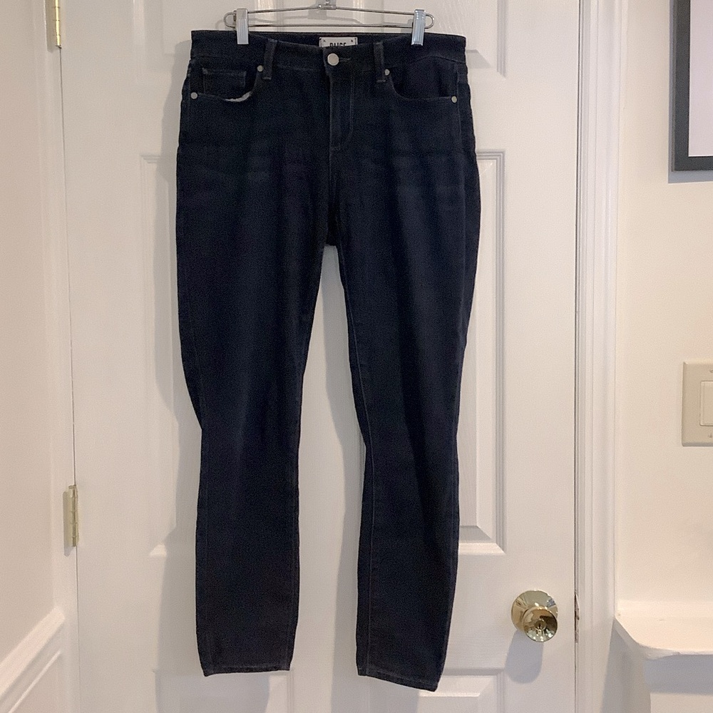 PAIGE Verdugo Women’s Slightly Distressed Stretch Dark Wash Ankle Jeans Size 29